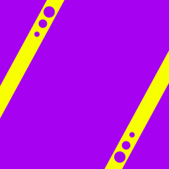 Purple background with two diagonal yellow lines with dots design