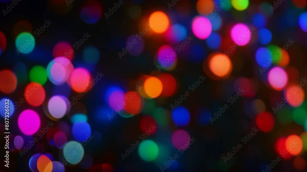 Poster A bokeh effect with blurred light circles that is bright and colorful