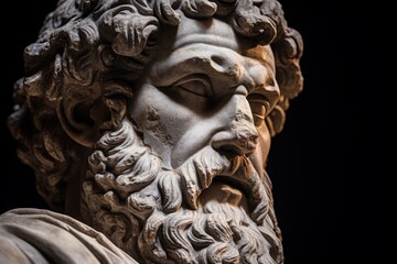 Detailed stone sculpture of a mythical creature