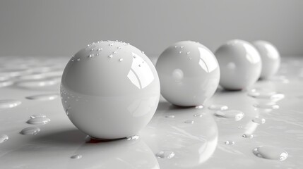 Various realistic balls on white background