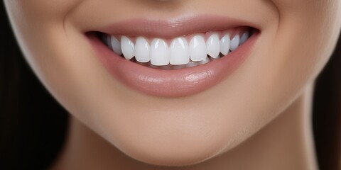 close up of a beautiful smile with perfect white teeth