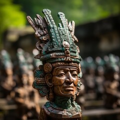 Obraz premium Intricate mayan warrior statue