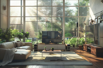 Spacious Living Room With Abundant Windows and Furniture