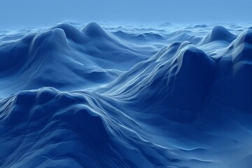 Ethereal mountainous landscape in shades of blue