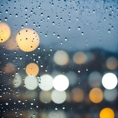 rain drops on window colourful