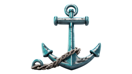 Anchor isolated on transparent png background. Generative ai