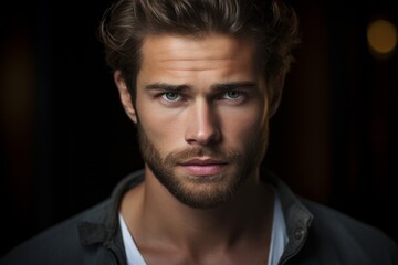 Obraz premium Handsome man with intense gaze