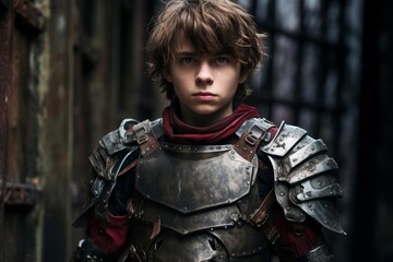 Fototapeta premium young warrior in battle armor