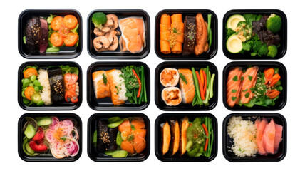 Bento Boxes isolated on transparent png background. Generative ai
