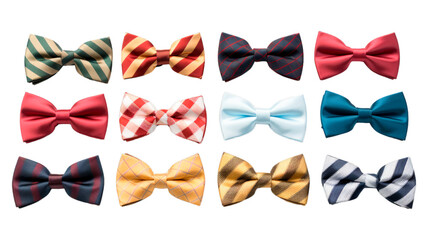 Bow Ties isolated on transparent png background. Generative ai