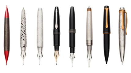 Calligraphy Set isolated on transparent png background. Generative ai