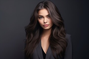 Fototapeta premium Elegant woman with long dark hair