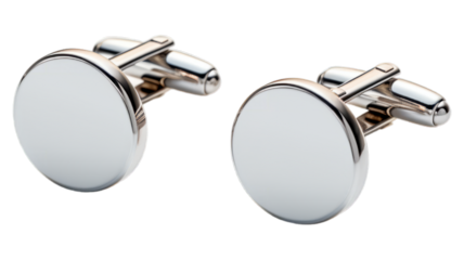Cufflinks isolated on transparent png background. Generative ai