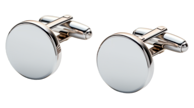 Cufflinks isolated on transparent png background. Generative ai