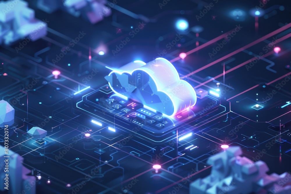 Poster technology concept with cloud computing application