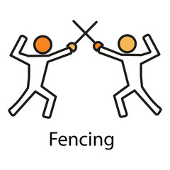 Fencing icon. Vector Icon Design