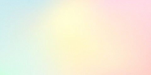 Soft pastel colors gradient. Horizontal blue yellow pink color mixing background. Summer spring abstract background. Grain texture