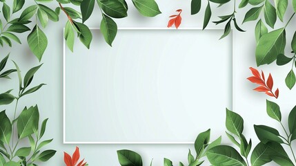 lush green foliage frame, border background