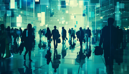 business people in silhouette