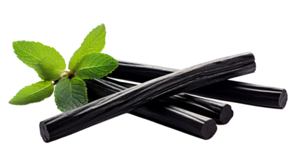 Licorice isolated on transparent png background. Generative ai