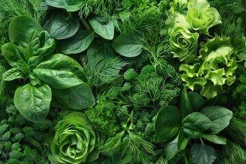 Close-up shot of a bunch of green vegetables. Perfect for healthy eating concept