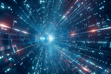 Obraz premium Data Encryption in IoT, Secure Cloud Tunnel Concept