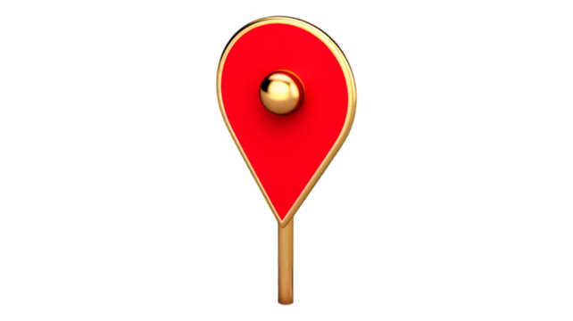 Map Pin isolated on transparent png background. Generative ai