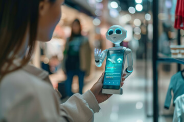 AI Chatbot Assisting Shopping on Smartphone