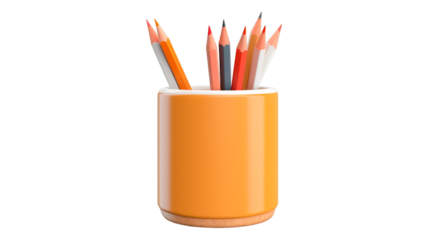 Pencil Holder isolated on transparent png background. Generative ai