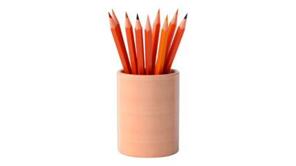 Pencil Holder isolated on transparent png background. Generative ai