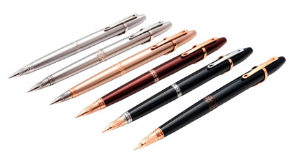 Fototapeta premium Pens isolated on transparent png background. Generative ai
