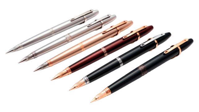 Pens isolated on transparent png background. Generative ai