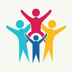 Forderverein holding hands symbol minimalistic logo vector illustration 