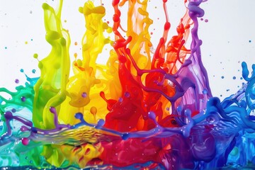 Close up view of colorful rainbow paint. Suitable for art and design projects