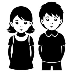 Children vector silhouette 