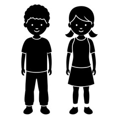 Children vector silhouette 