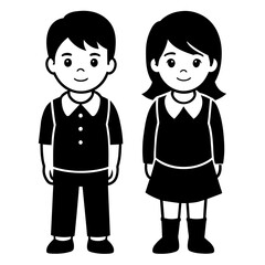 Children vector silhouette 