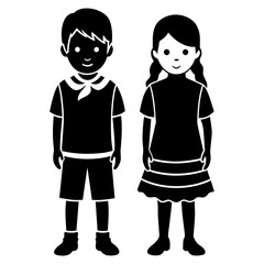 Children vector silhouette 