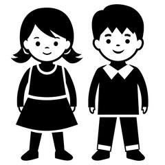 Children vector silhouette 