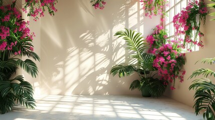 Room Filled With Pink Flowers