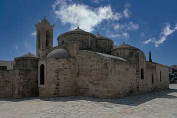 Agia Paraskevi Church, Byzantine Church, Geroskipou Squer. Medieval church with five domes of Agia Paraskevi in Paphos. Cyprus 