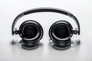 A pair of black headphones with a black ear piece