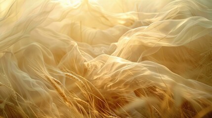 A close up of a wheat field swaying in the wind, a beautiful natural landscape showcasing agriculture and the peacefulness of the meadow AIG50