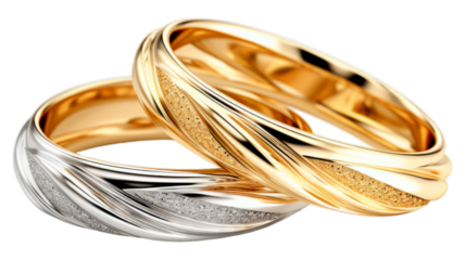 Rings isolated on transparent png background. Generative ai