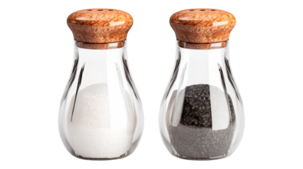 Salt And Pepper Shakers isolated on transparent png background. Generative ai