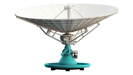 Satellite Dish isolated on transparent png background. Generative ai