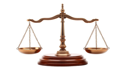 Scales Of Justice isolated on transparent png background. Generative ai