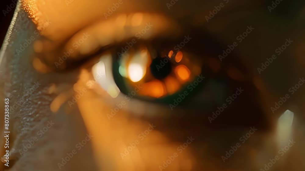 Poster an iris scanner scanning the unique patterns of an individuals eye to grant access to restricted are