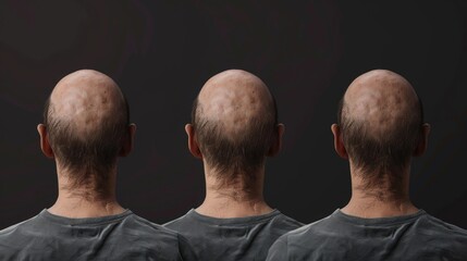 Different angles of a man's head showcasing various hairstyles. Suitable for barber shop promotions