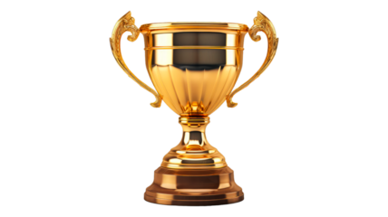Trophy Cup isolated on transparent png background. Generative ai